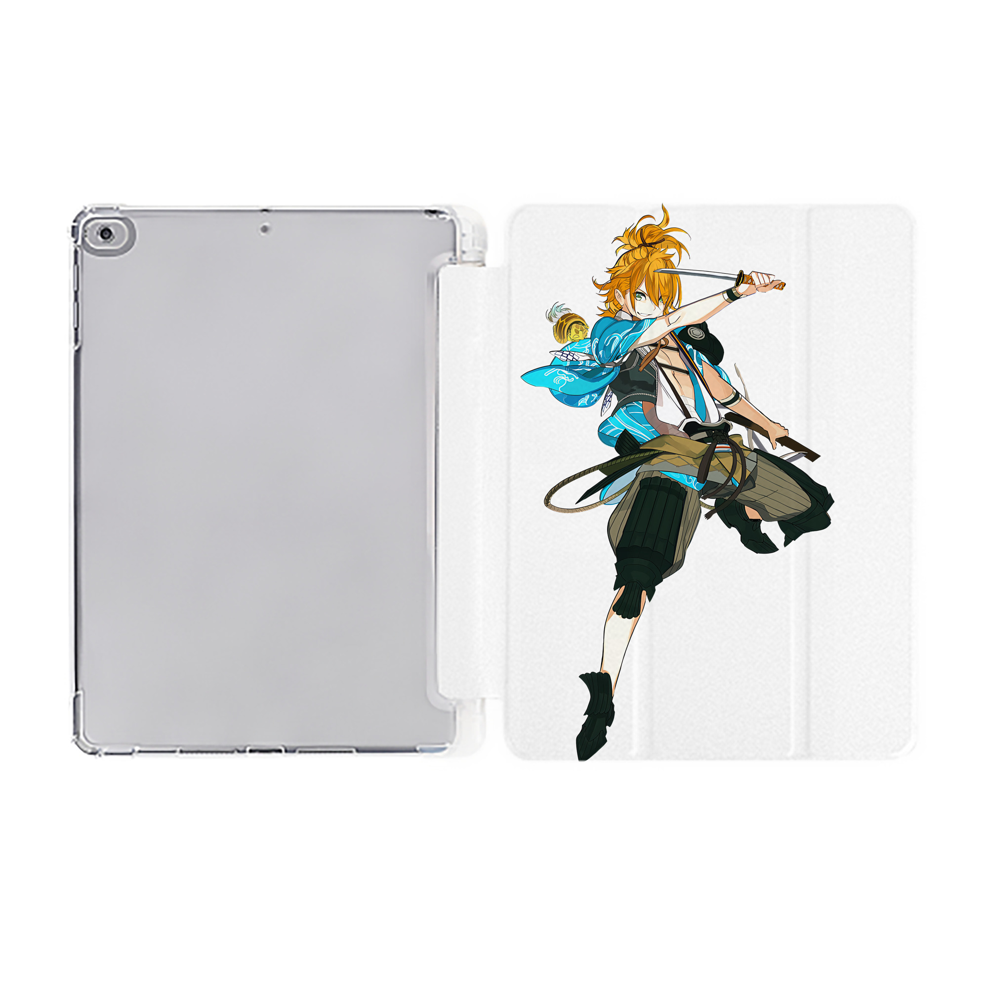 （画像用） 刀剣乱舞 Touken Ranbu IPad ケース ペン収納付き 三つ折りスタンド PUレザー×シリコン 対応機種9.5/10.5/10.9インチ